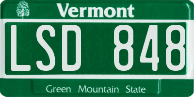 VT license plate LSD848
