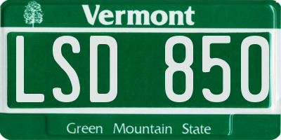 VT license plate LSD850