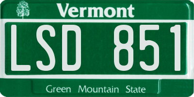 VT license plate LSD851