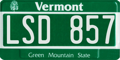 VT license plate LSD857