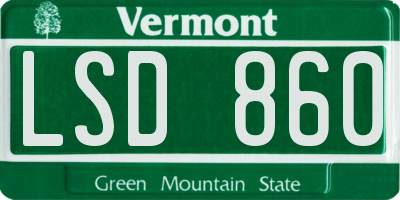 VT license plate LSD860
