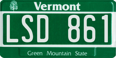 VT license plate LSD861