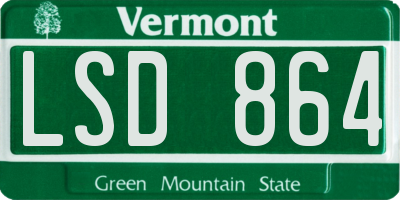 VT license plate LSD864