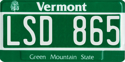 VT license plate LSD865