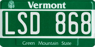 VT license plate LSD868