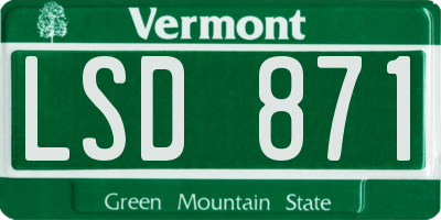 VT license plate LSD871