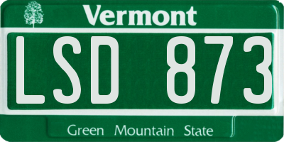 VT license plate LSD873