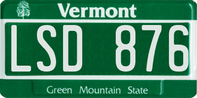 VT license plate LSD876