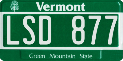 VT license plate LSD877