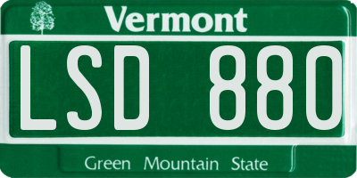 VT license plate LSD880