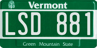 VT license plate LSD881