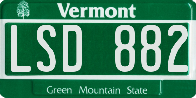VT license plate LSD882