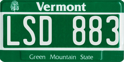 VT license plate LSD883