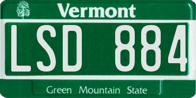 VT license plate LSD884