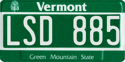 VT license plate LSD885
