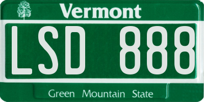 VT license plate LSD888