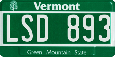 VT license plate LSD893