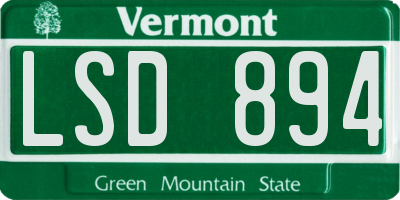 VT license plate LSD894