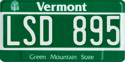 VT license plate LSD895