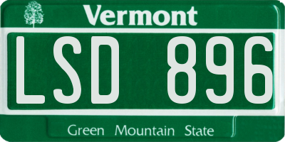 VT license plate LSD896