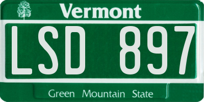 VT license plate LSD897