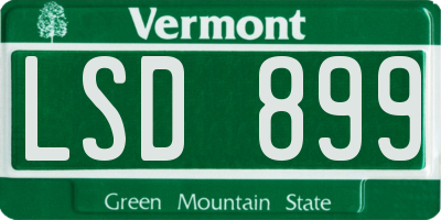 VT license plate LSD899