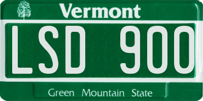 VT license plate LSD900