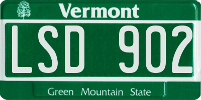 VT license plate LSD902