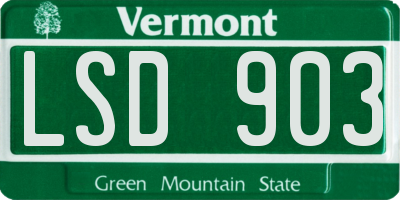VT license plate LSD903