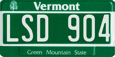 VT license plate LSD904