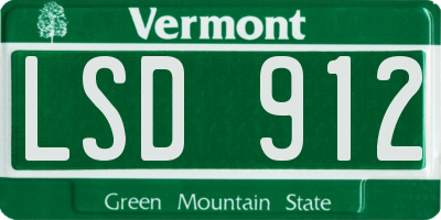 VT license plate LSD912