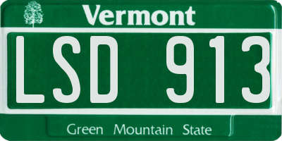 VT license plate LSD913
