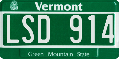 VT license plate LSD914
