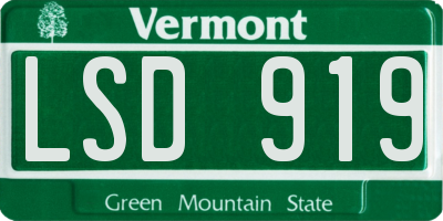 VT license plate LSD919