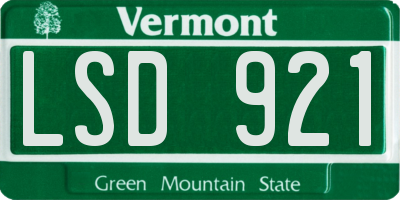 VT license plate LSD921