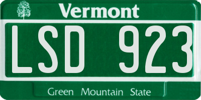 VT license plate LSD923