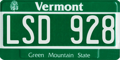 VT license plate LSD928