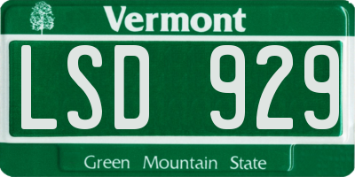 VT license plate LSD929