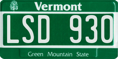 VT license plate LSD930