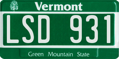 VT license plate LSD931