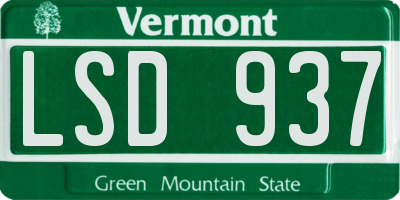 VT license plate LSD937