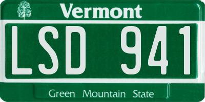 VT license plate LSD941