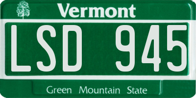 VT license plate LSD945