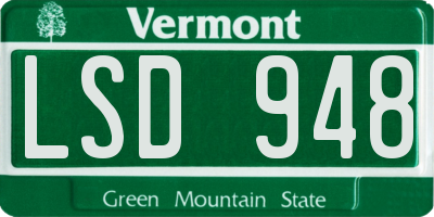 VT license plate LSD948