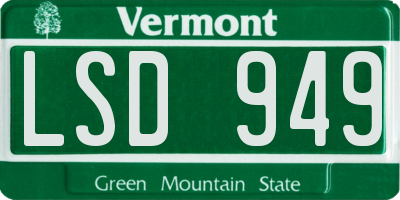 VT license plate LSD949