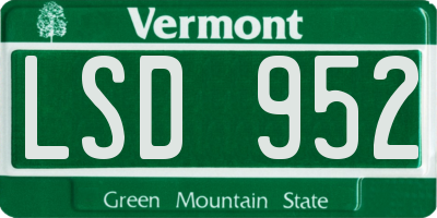 VT license plate LSD952