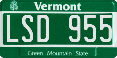 VT license plate LSD955