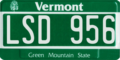 VT license plate LSD956