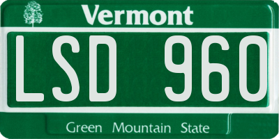 VT license plate LSD960