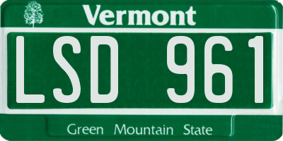 VT license plate LSD961